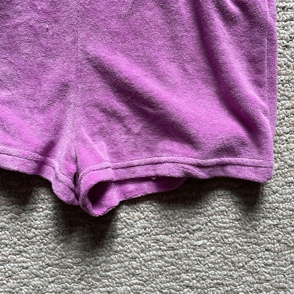 Lilac purple terry cloth romper jumpsuit - Picture 2 of 8